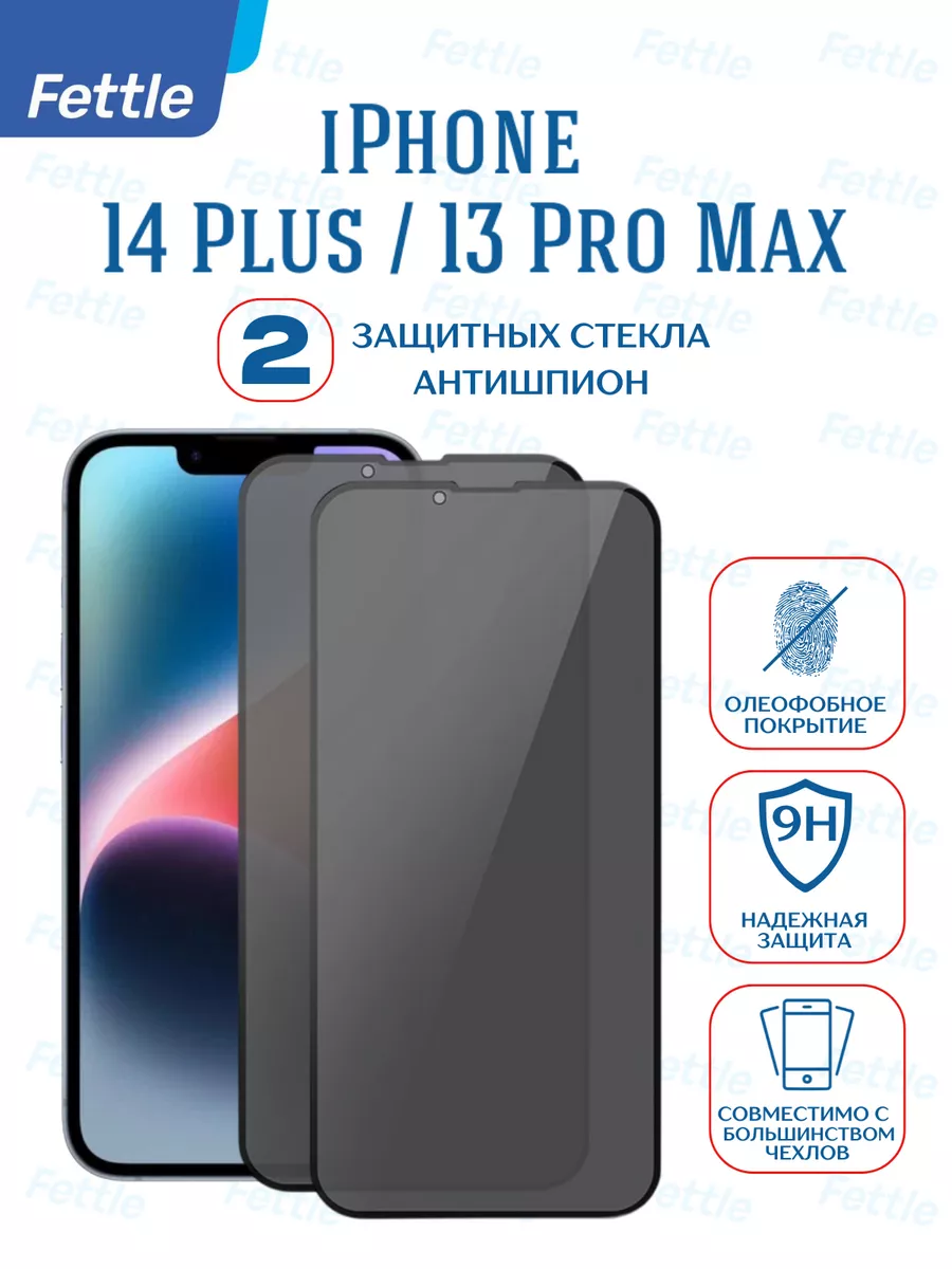 Защитное стекло Антишпион на iPhone 14 Plus - 13 Pro Max