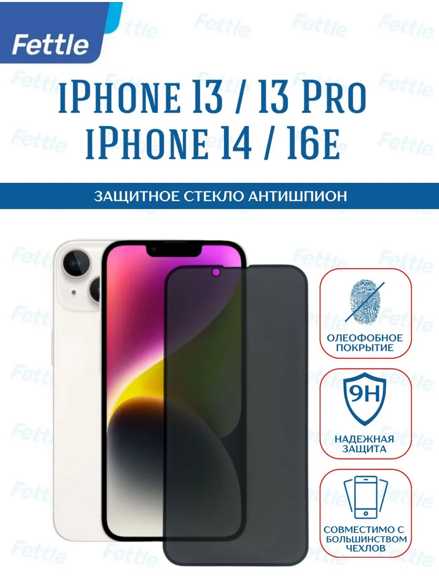 Стекло Антишпион на iPhone 13 - 13 Pro -14 - 16e