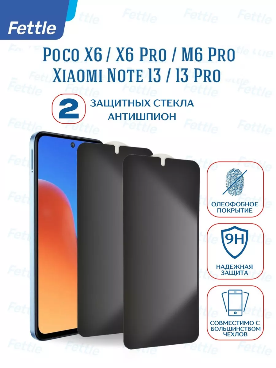 Защитное стекло Антишпион на Poco X6 - X6 Pro - M6 Pro
