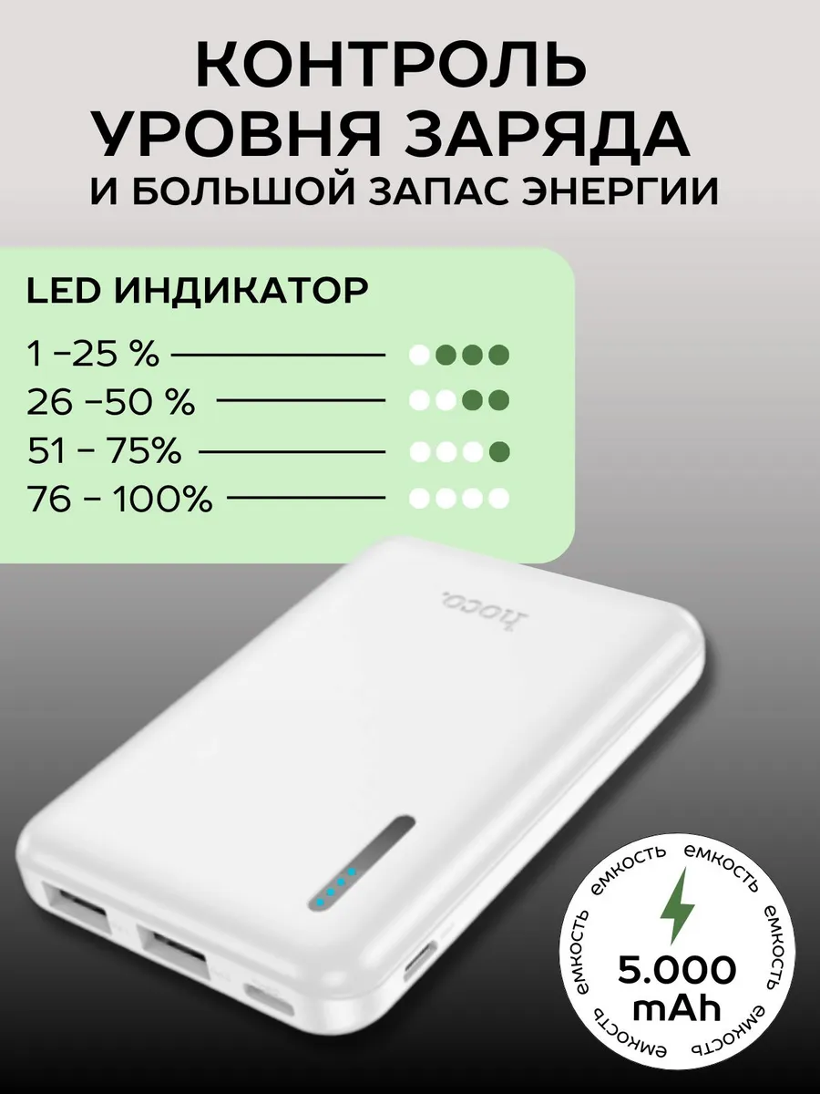 Повербанк 5000 mah внешний аккумулятор Power Bank — изображение 3
