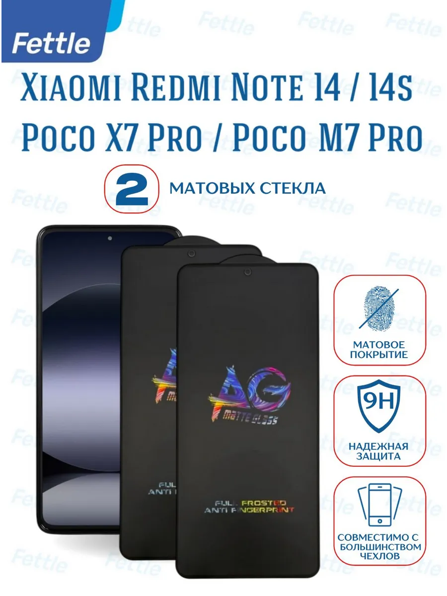 Матовое защитное стекло на Xiaomi Redmi Note 14 - 14S