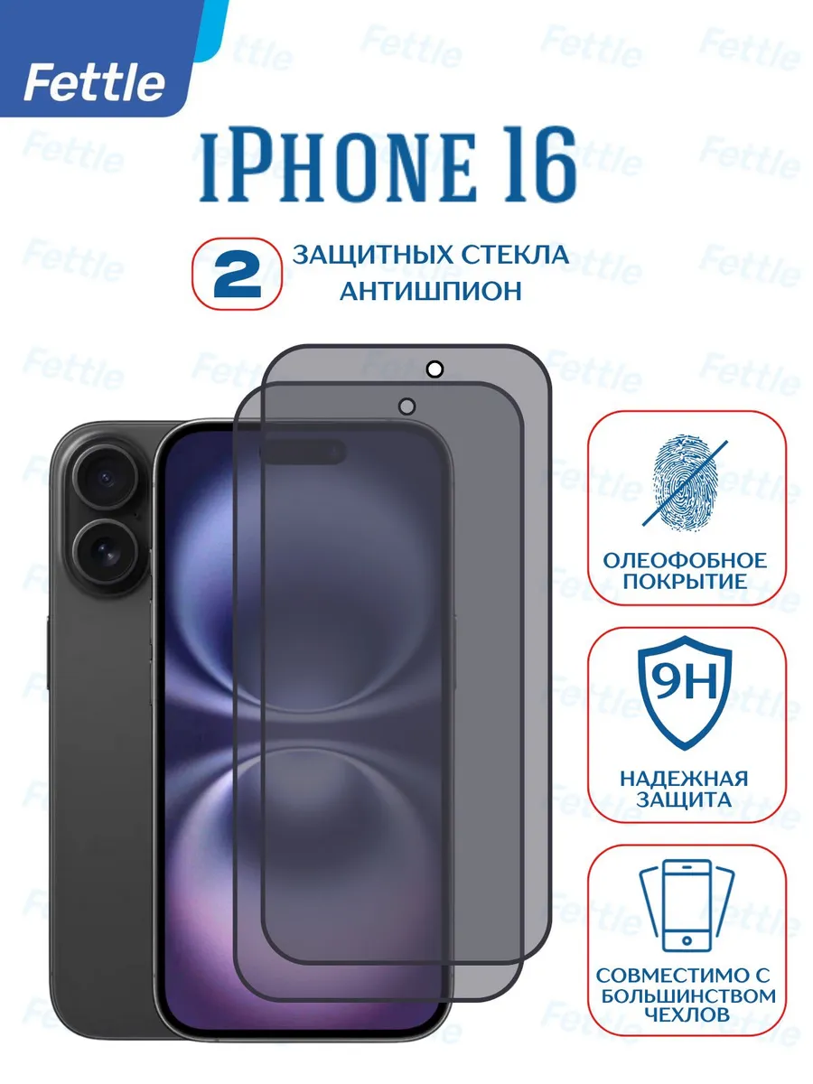 Защитное стекло Антишпион на IPhone 16