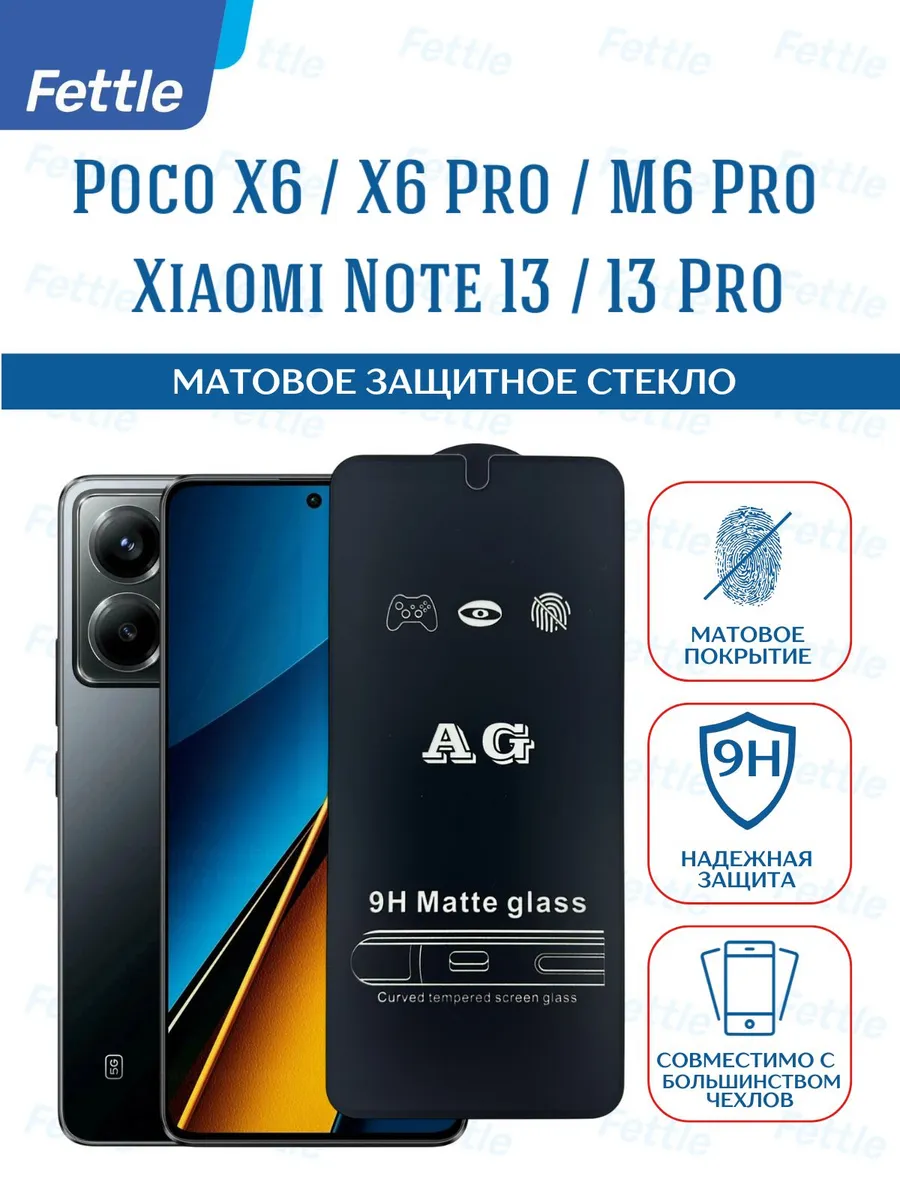 Матовое защитное стекло на Poco X6 - X6 Pro - M6 Pro