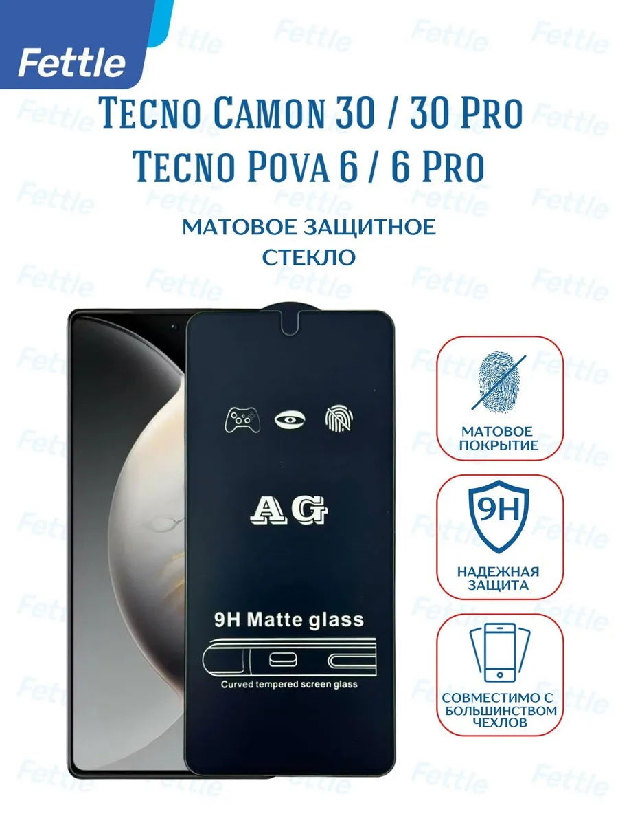Матовое защитное стекло на Tecno Camon 30 - 30 pro