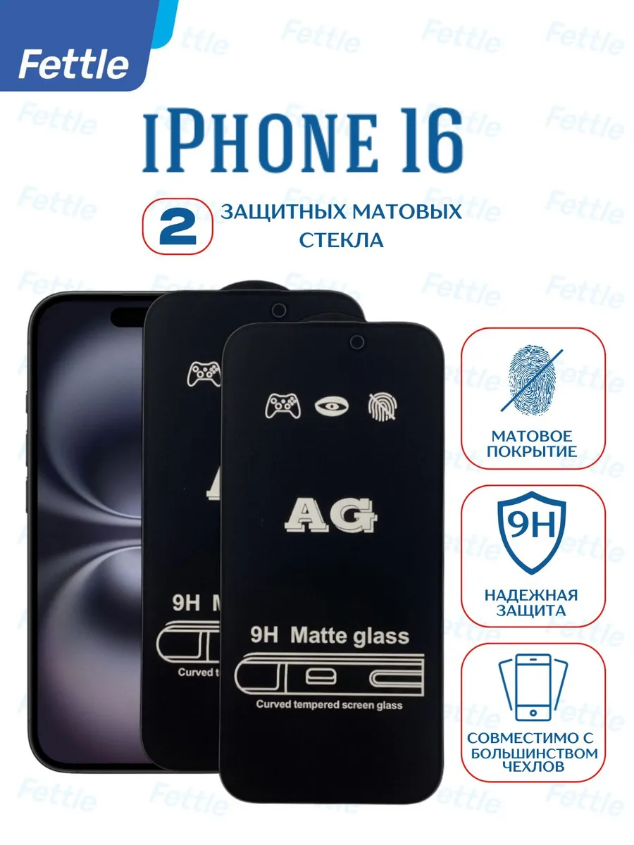 Матовое защитное стекло на IPhone 16